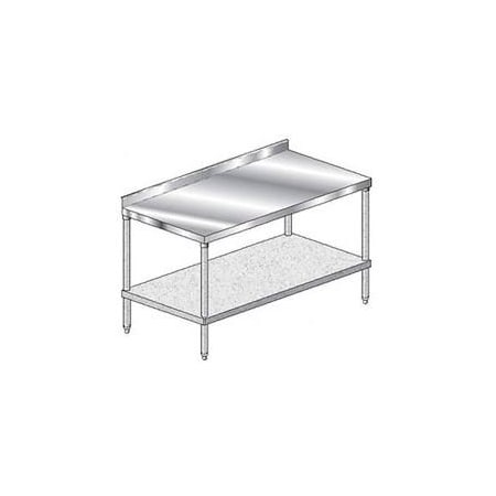 Aero Aero Manufacturing Workbench W/Galv. Shelf, 16 Ga. 304 Stainless, 2-3/4" Backsplash, 36"Wx36"D 3TGS-3636
